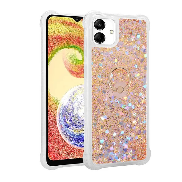 Galaxy A04 Kılıf Zore Milce Simli Pullu Yüzüklü Kılıf ürün görseli 1