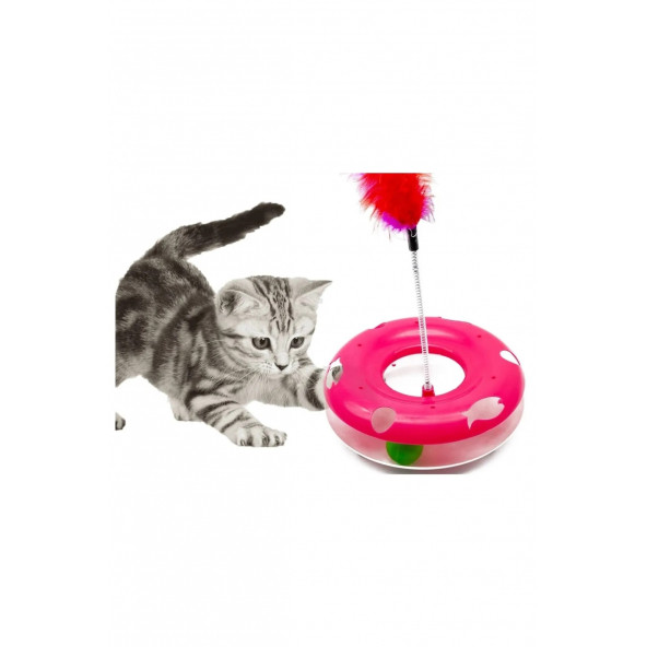 TİNEKE YAYLI HACI YATMAZ KEDİ OYUNCAĞI PEMBE ürün görseli 1