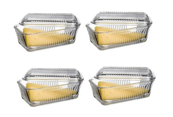 Paşabahçe frigo kapaklı kahvaltılık - tereyağlık peynirlik 4 lü set ürün görseli 1