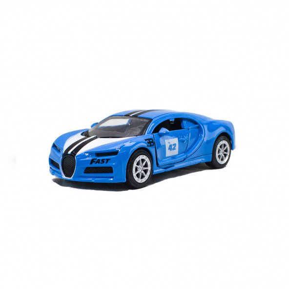 Metal Oyuncak Araba Bugatti Çek Bırak 12 Cm Mavi ürün görseli 1