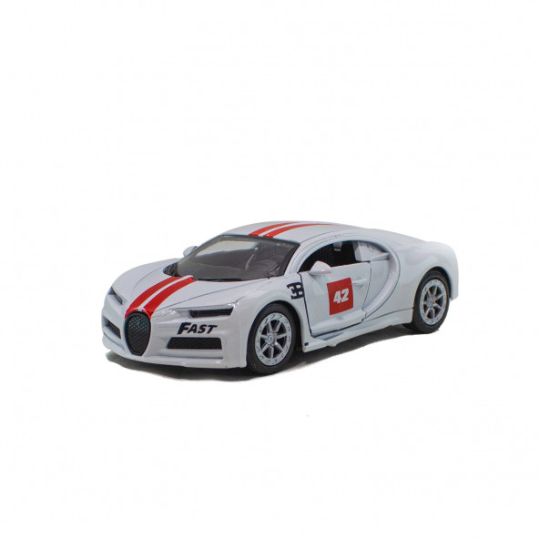 Metal Oyuncak Araba Bugatti Çek Bırak 12 Cm Beyaz ürün görseli 1