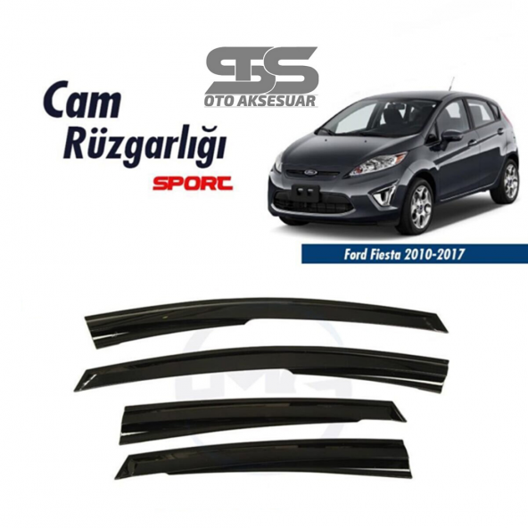 Cam Rüzgarlığı Ford Fiesta 2010-2017 Mügen Tip Piano Black ürün görseli 1