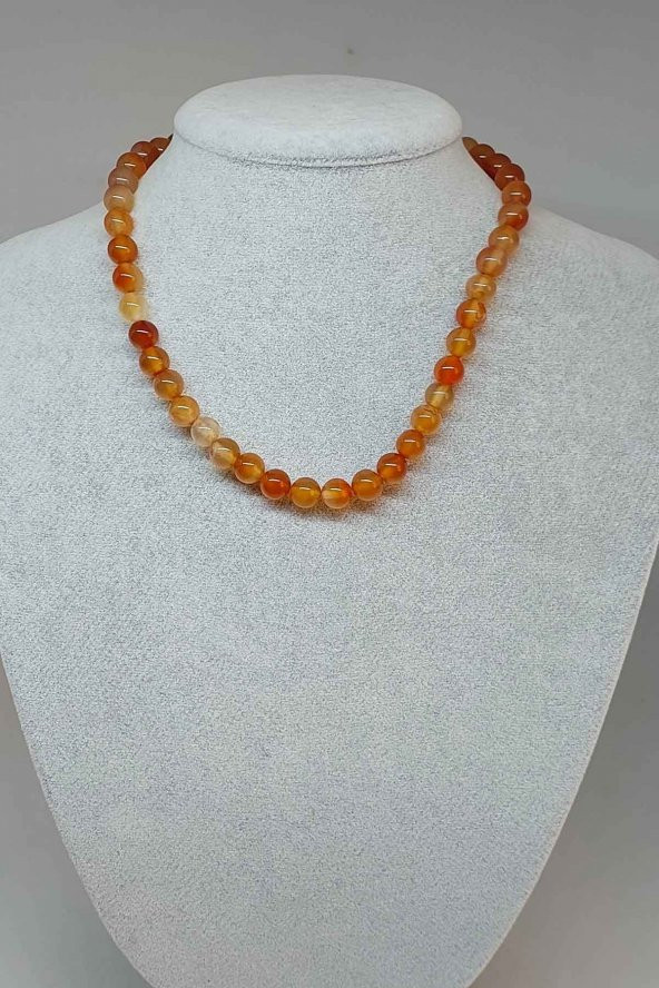 Akik Taşı Kolye 8mm (24015) (Klipsli) ürün görseli 1