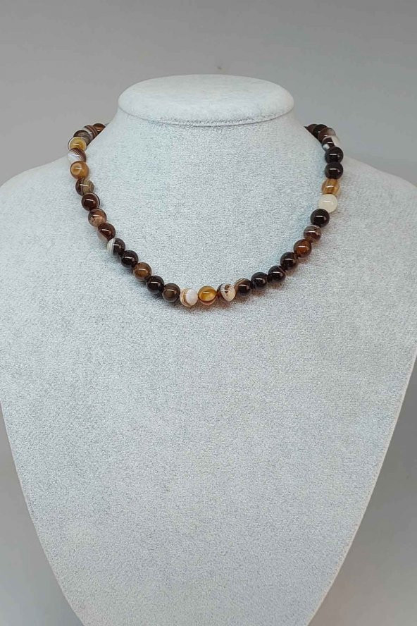 Akik Taşı Kolye 8mm (3605) (Klipsli) ürün görseli 1