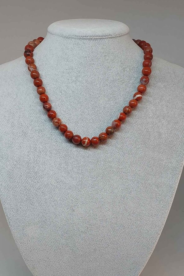 Jasper Taşı Kolye 8mm (14240) (Klipsli) ürün görseli 1