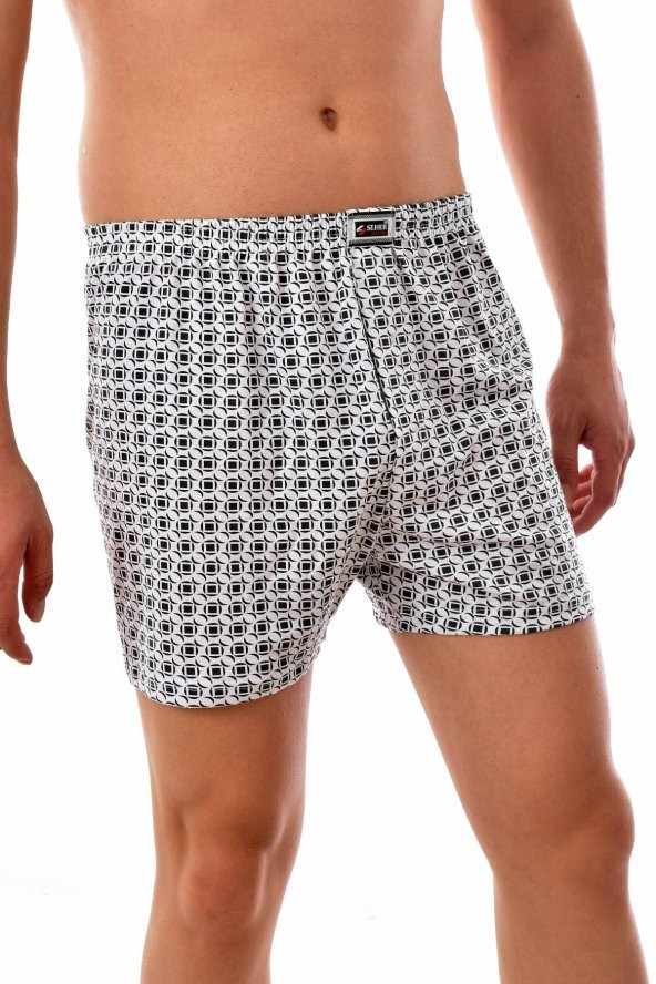 6 Adet 0007 Erkek Pamuklu Desenli Asorti Boxer Asorti ürün görseli 1