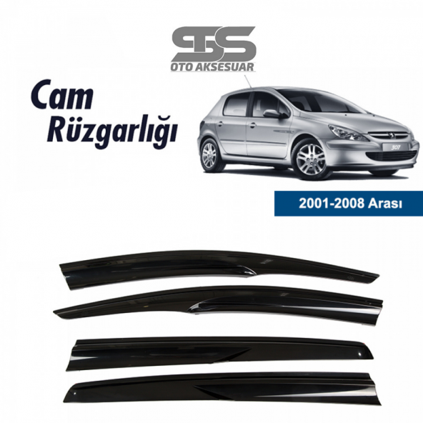 Cam Rüzgarlığı Peugeot 307 2001-2008 Mügen Tip Piano Black ürün görseli 1