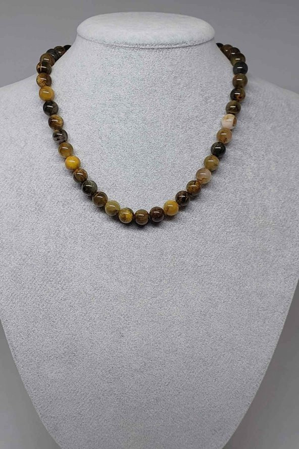 Pietersite Taşı Kolye 8mm (Klipsli) ürün görseli 1