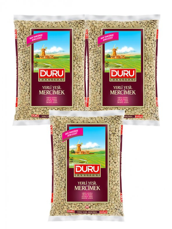YERLİ YEŞİL MERCİMEK, 3x1000 gr ürün görseli 1