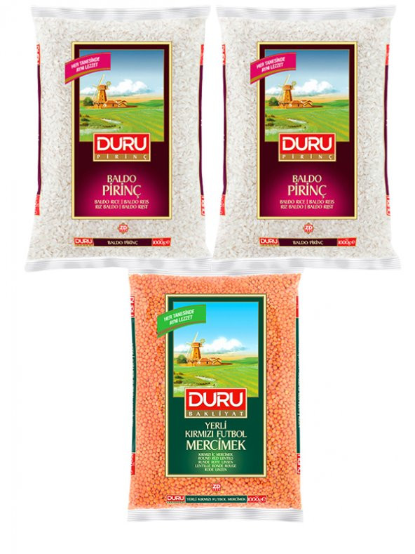 DURU MERCİMEKLİ BALDO PİRİNÇ SETİ ürün görseli 1