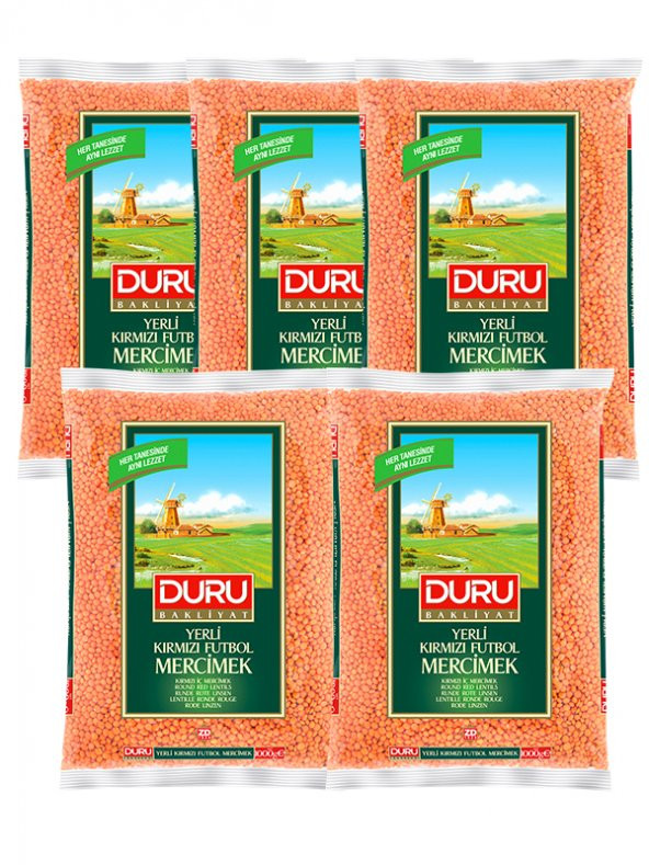 KIRMIZI FUTBOL MERCİMEK, 5x1000 gr ürün görseli 1