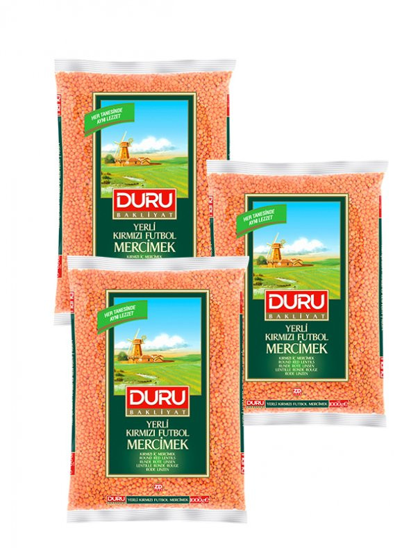 KIRMIZI FUTBOL MERCİMEK, 3x1000 gr ürün görseli 1