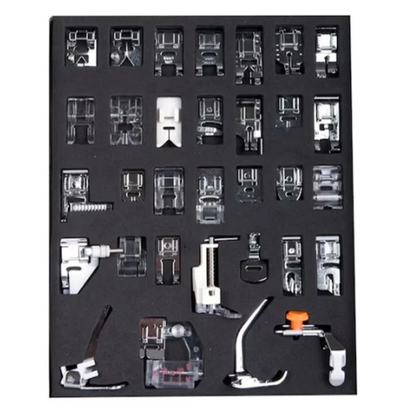 FDM GT-32 Ev Tipi Dikiş Makinesi Ayak Seti 32 Parça 5 mm Zigzag Uyumlu Singer Janome Brother Ev Tipi Makine Baskı Ayağı Seti ürün görseli 1