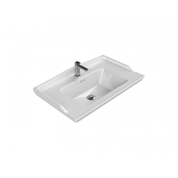 Cerastyle Turkuaz Kapadokya Etajerli Lavabo 80x48 Cm ürün görseli 1