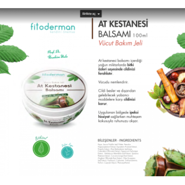 Fitoderman Cilt Bariyer Güçlendirici & Ekstra Nem İçerikli & Besleyici Bitkisel At Kestanesi Balsamı 100 mL ürün görseli 1