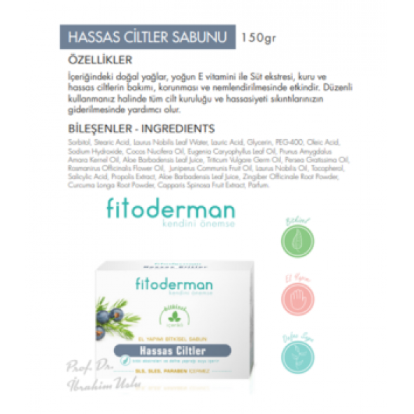 Fitoderman E Vitamini Destekli & Cilt Kuruma Önleyici & Nemlendirici Hassas Ciltler Bakım Sabunu 150 gr ürün görseli 1