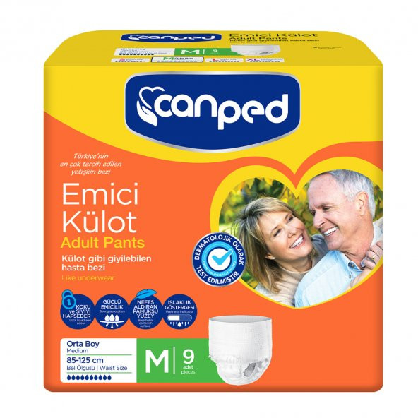 Canped Hasta Bezi Emici Külot M Beden Orta 9 Adet ürün görseli 1