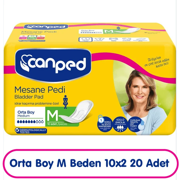 Canped Mesane Pedi M Beden Orta 10x2 20 Adet ürün görseli 1