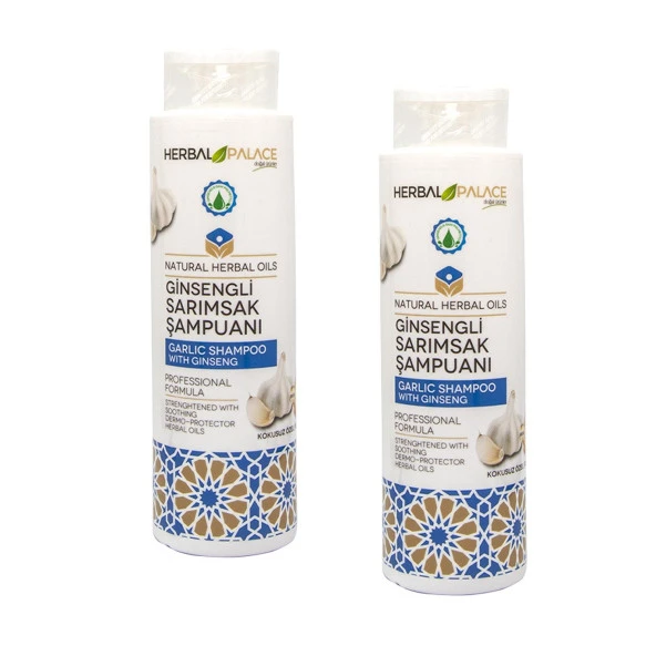 Herbal Palace Ginsengli Sarımsak Şampuanı Kokusuz 2 x 400 ml ürün görseli 1