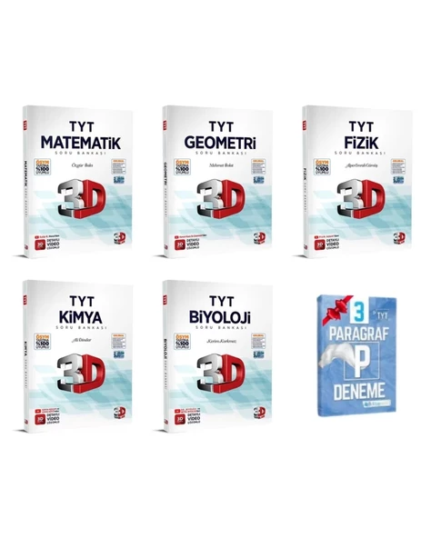TYT Matematik Geometri Fizik Kimya Biyoloji Soru Bankası Set ürün görseli 1