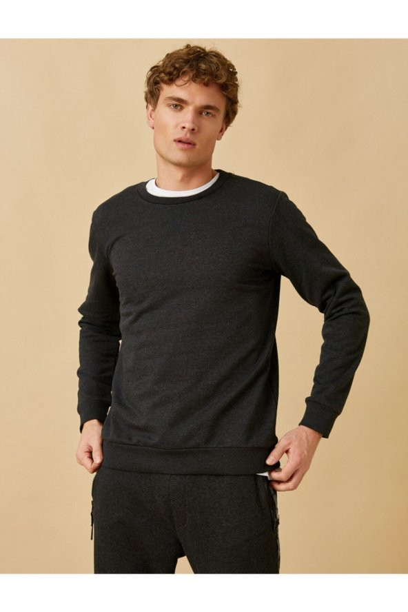 Basic Sweatshirt Pamuklu - Resim 2