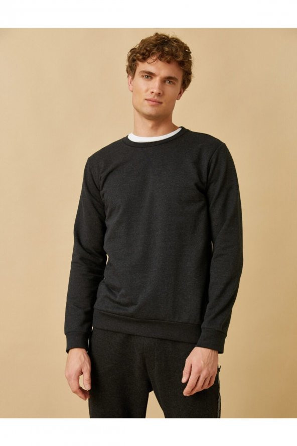 Basic Sweatshirt Pamuklu - Resim 3