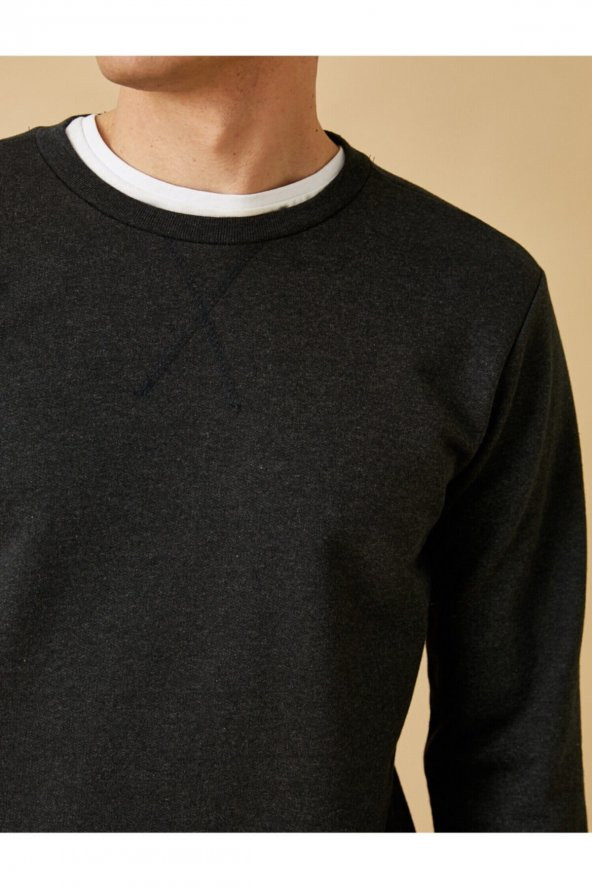 Basic Sweatshirt Pamuklu - Resim 5