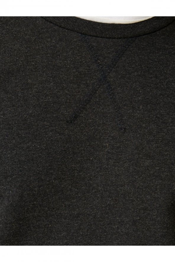 Basic Sweatshirt Pamuklu - Resim 6