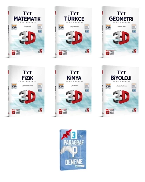 TYT Matematik Geometri Türkçe Fizik Kimya Biyoloji Soru Bankası Seti ürün görseli 1