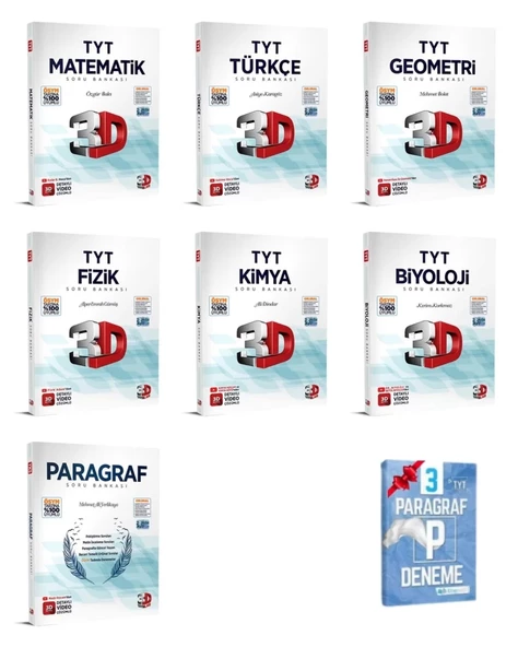 TYT Matematik Geometri Türkçe Fizik Kimya Biyoloji Paragraf Soru Bankası ürün görseli 1