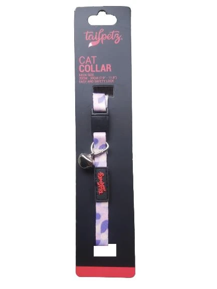 Tailpetz Cat Color Easy & Safety Lock Lavender Ayarlanır Kedi Boyun Tasması ürün görseli 1