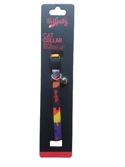 Tailpetz Cat Color Easy & Safety Lock Splash Ayarlanır Kedi Boyun Tasması ürün görseli 1