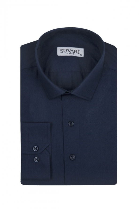 SÜVARİ Slim Fit Lacivert Erkek Gömlek ürün görseli 1