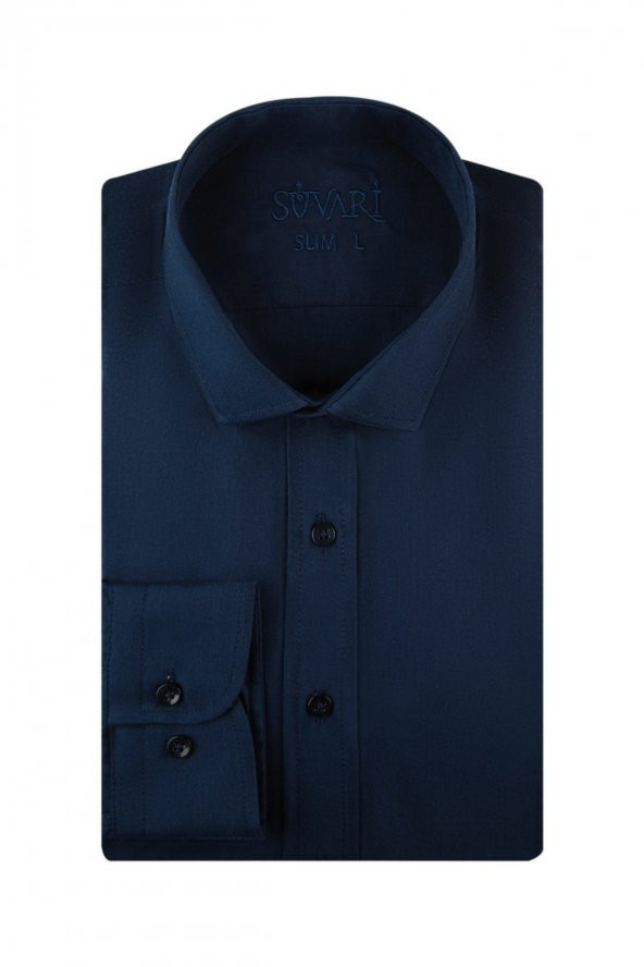 SÜVARİ Slim Fit Lacivert Erkek Gömlek ürün görseli 1