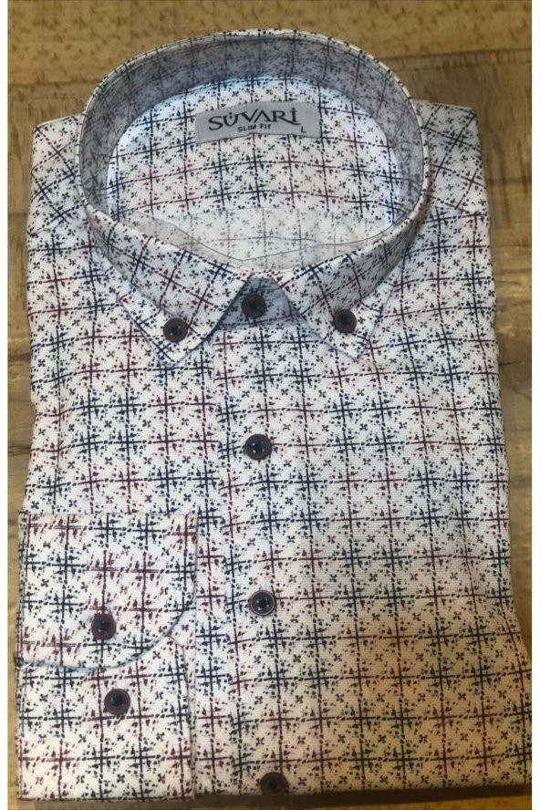 Süvari Classics Slim Fit Pamuklu  Desenli  Gömlek ürün görseli 1