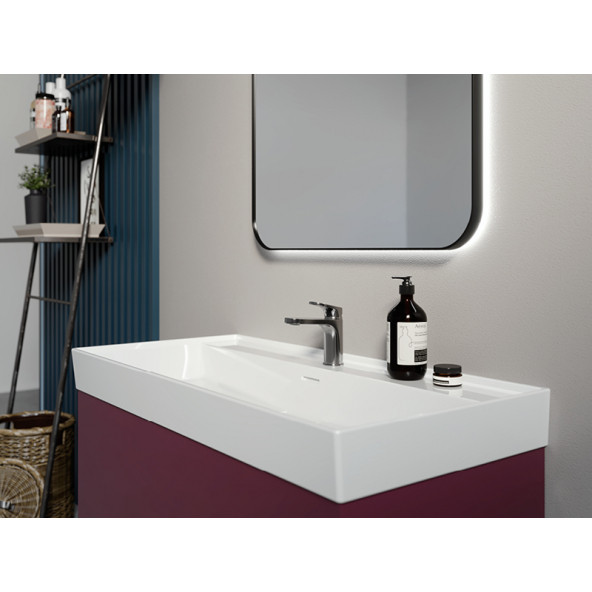 Cerastyle Turkuaz Sharp Etajerli Lavabo 60x48 Cm - Resim 5