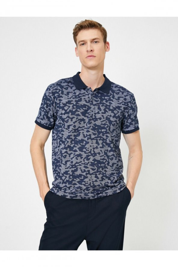 KOTON Erkek Lacivert Polo Yaka T-Shirt ürün görseli 1