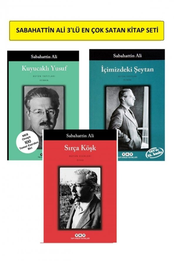 Sabahattin Ali-sırça Köşk+kuyucaklı Yusuf+içimizdeki Şeytan 3lü Kitap Seti ürün görseli 1