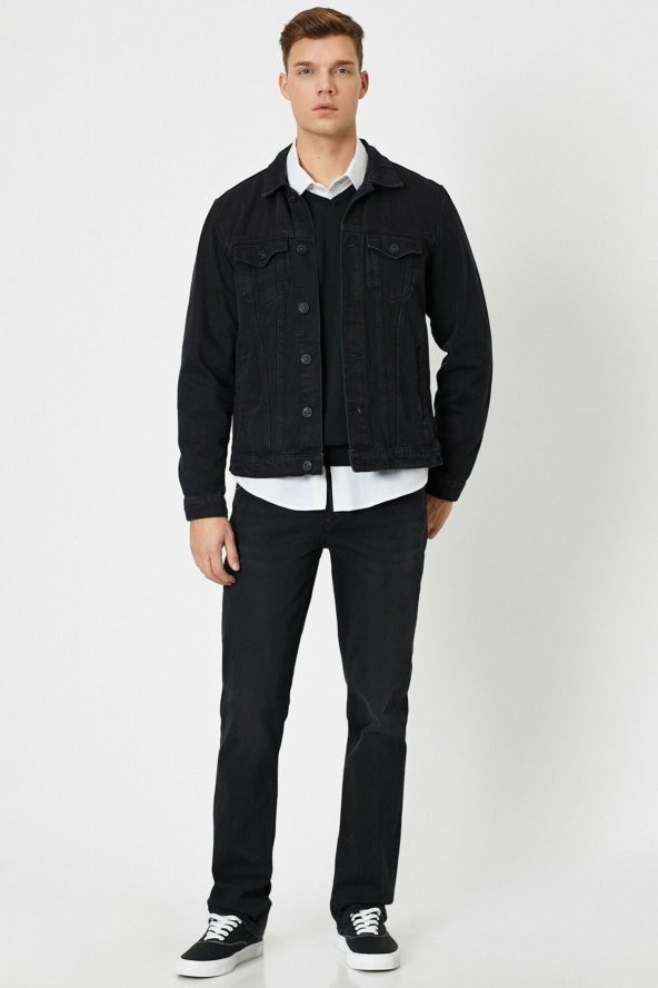 KOTON Erkek Siyah Jean - Resim 2