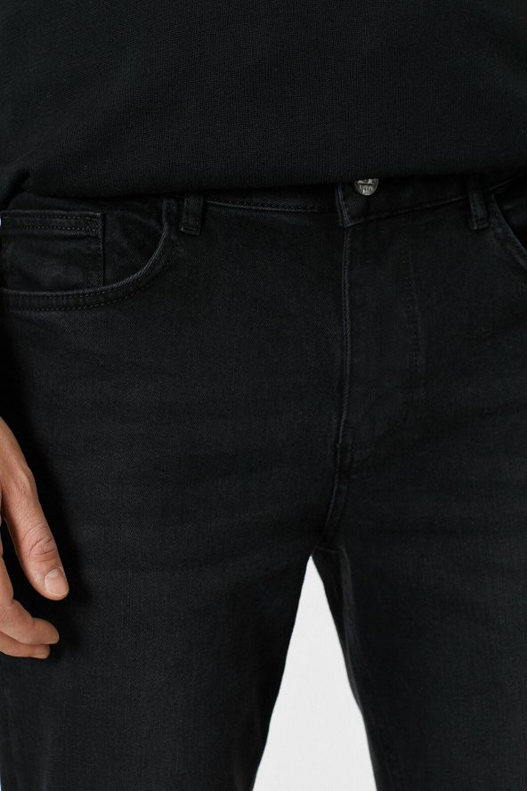 KOTON Erkek Siyah Jean - Resim 5