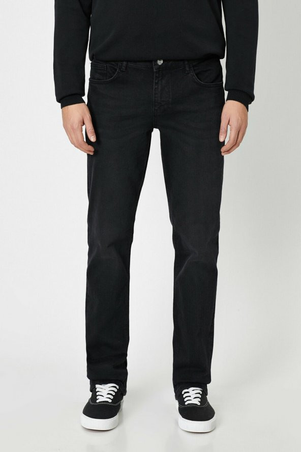 KOTON Erkek Siyah Jean - Resim 3