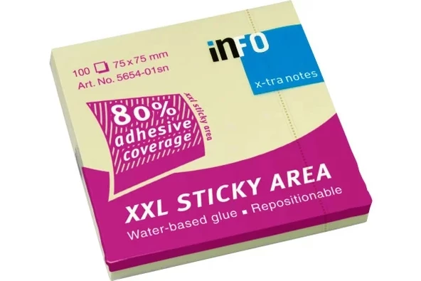 Info Notes 100 Yp 75x75 Pastel Sarı XXL ürün görseli 1