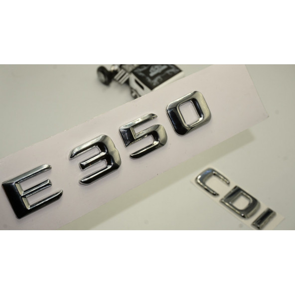 Benz E 350 CDi Bagaj Krom Metal 3M 3D Yazı Logo ürün görseli 1