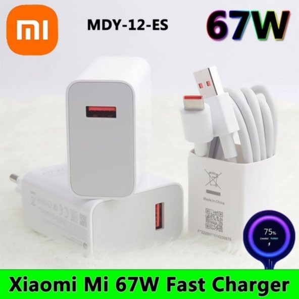 Orjinal Xiaomi Turbo 67W 6A Hızlı Şarj Cihazı Ve Type-C Myd-12-Eh 67wMYD-12-EH ürün görseli 1