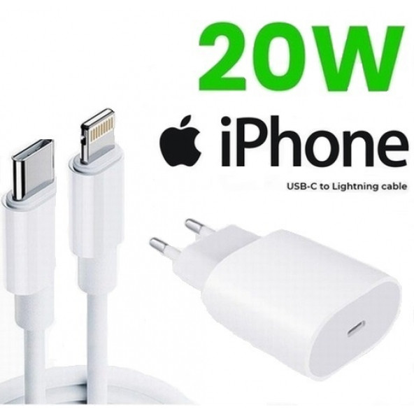 Orjinal Apple Iphone 12 20W Hızlı Şarj Aleti Seti Usb-C A20WK0269 ürün görseli 1