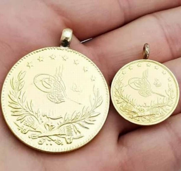 1 Tam 1 Çeyrek Reşat Altin Görünümlü Kolye Ucu ürün görseli 1