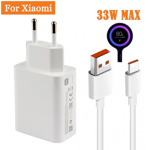 Orjinal Xiaomi Poco X3 Nfc Turbo 33W 5A Type-C Hızlı Şarj Cihazı XM33WTCK00044 ürün görseli 1