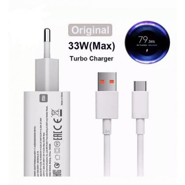 Orjinal Xiaomi Mi 8 Turbo 33W 5A Type-C Hızlı Data - Şarj Cihazı ürün görseli 1