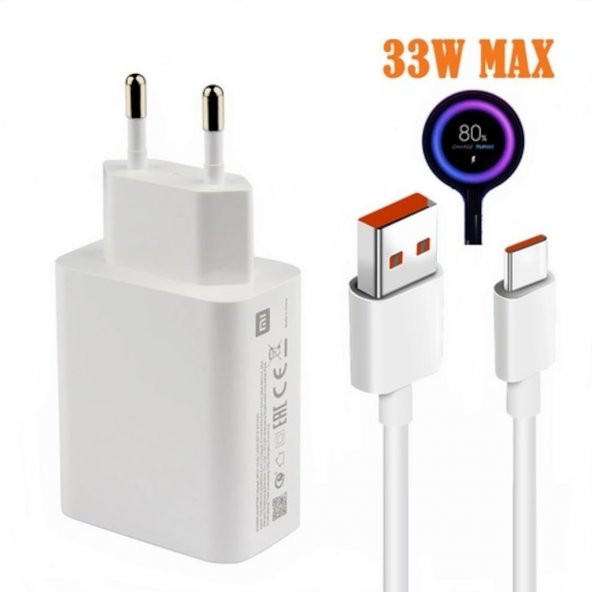 Orjinal Xiaomi Poco X3 Nfc Turbo 33W 5A Type-C Hızlı Şarj Cihazı XM33WTCK00095 ürün görseli 1