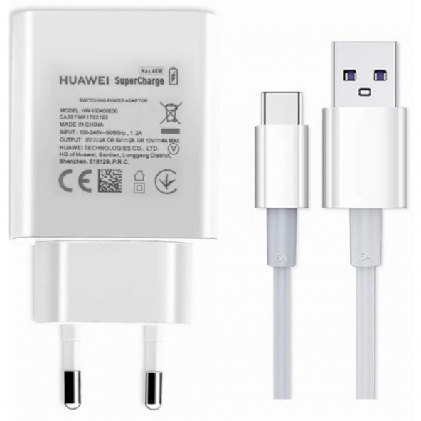 Huawei Mate 20 Lite Supercharge 40W 4A Hızlı Şarj Aleti Typec Kab (536684904) ürün görseli 1